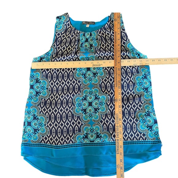 Rose & Olive Medium double layer black & blue top sleeveless light loose fit - Picture 8 of 8